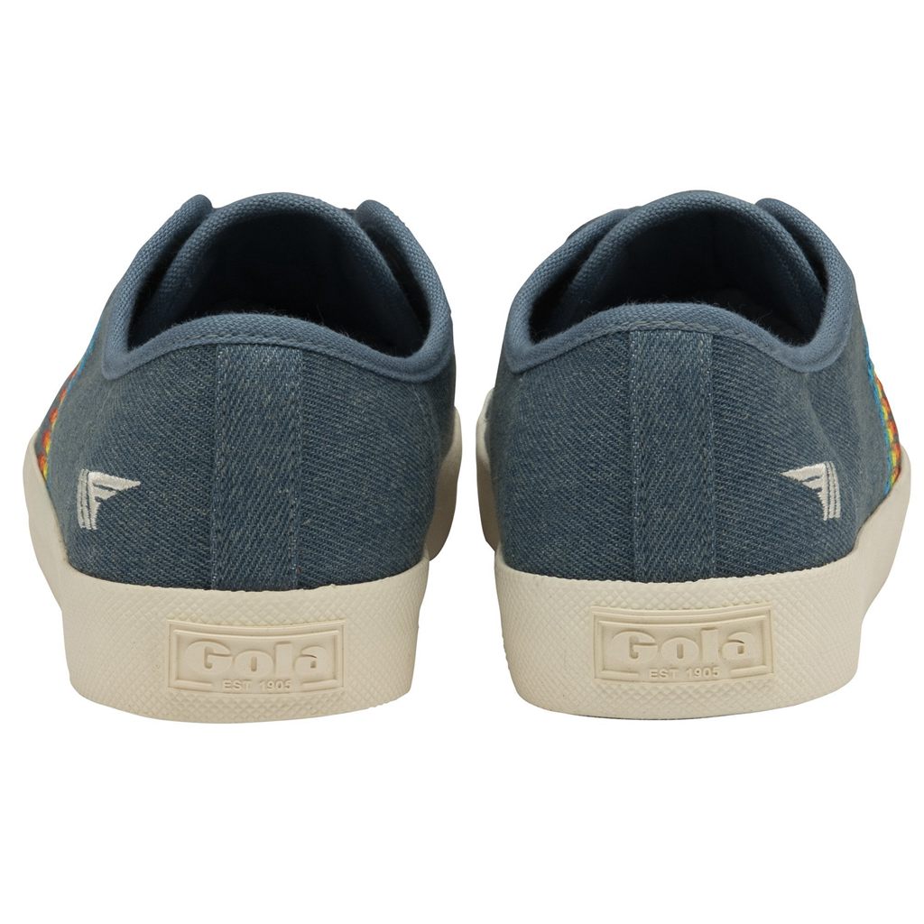 Gola Classics Coaster Rainbow Stitch Shoes Denim Multi Mexico | SEQ-324179