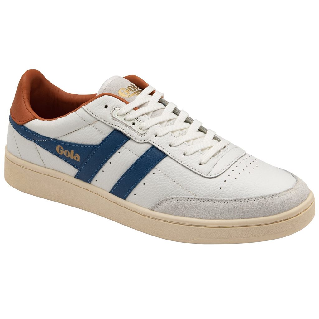 Gola Classics Contact Leather Sneakers Blancos Azules Naranjas Mexico | ZWJ-619570