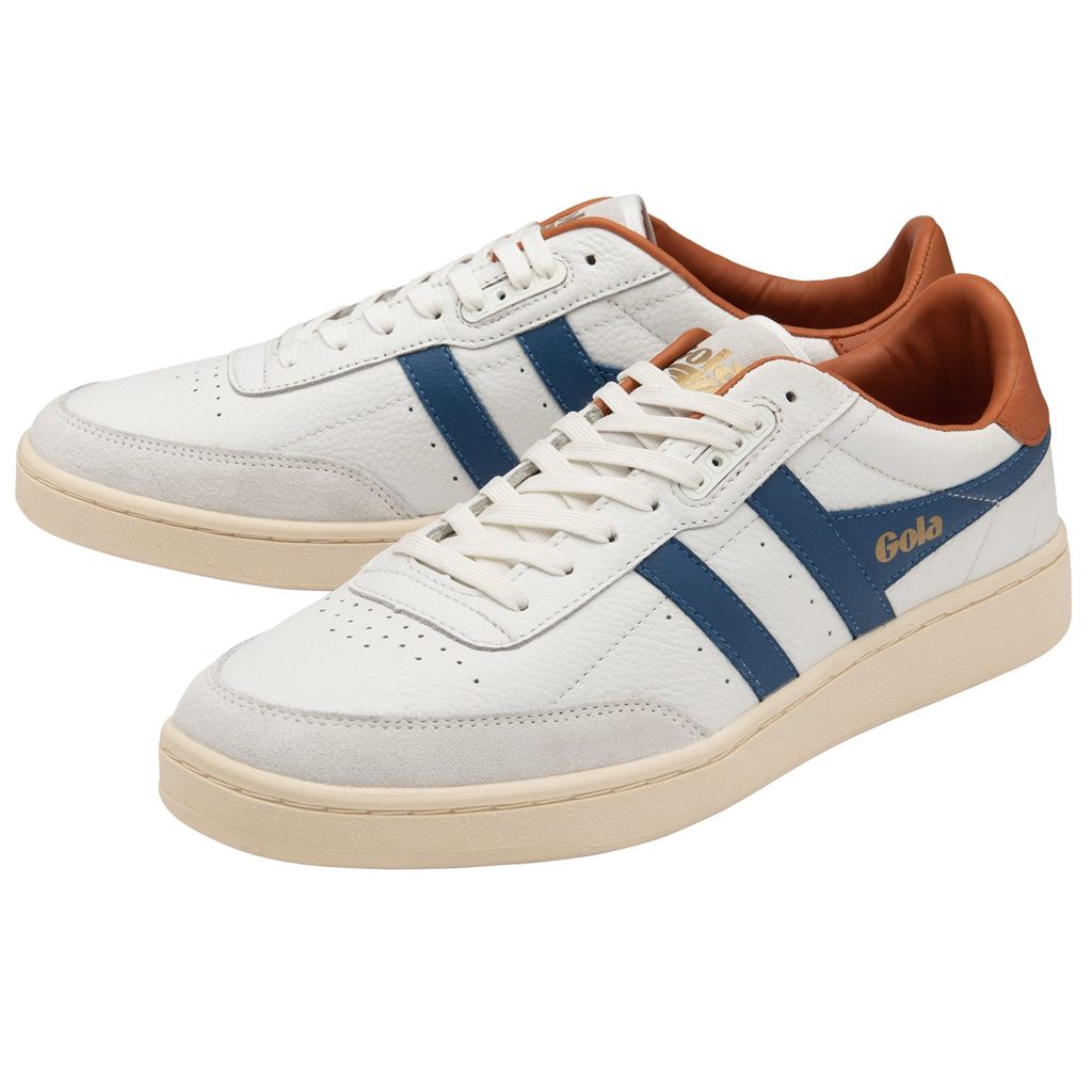 Gola Classics Contact Leather Sneakers Blancos Azules Naranjas Mexico | ZWJ-619570