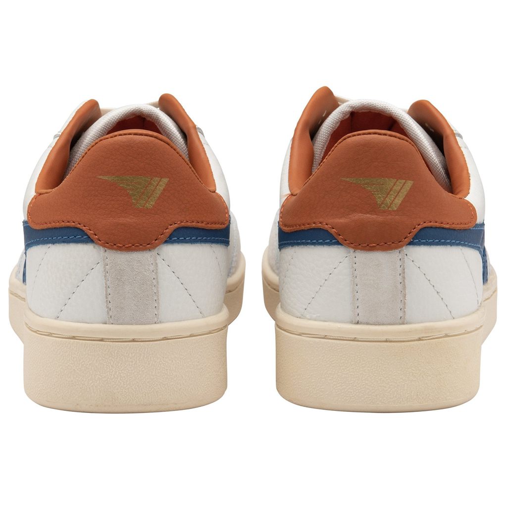 Gola Classics Contact Leather Sneakers Blancos Azules Naranjas Mexico | ZWJ-619570