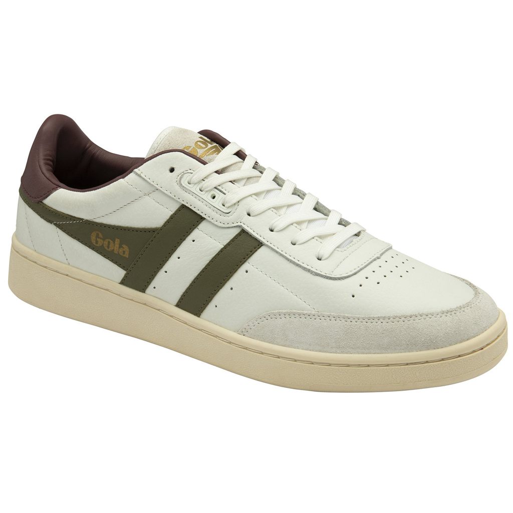 Gola Classics Contact Leather Sneakers Blancos Kaki Vino Mexico | PMF-817369