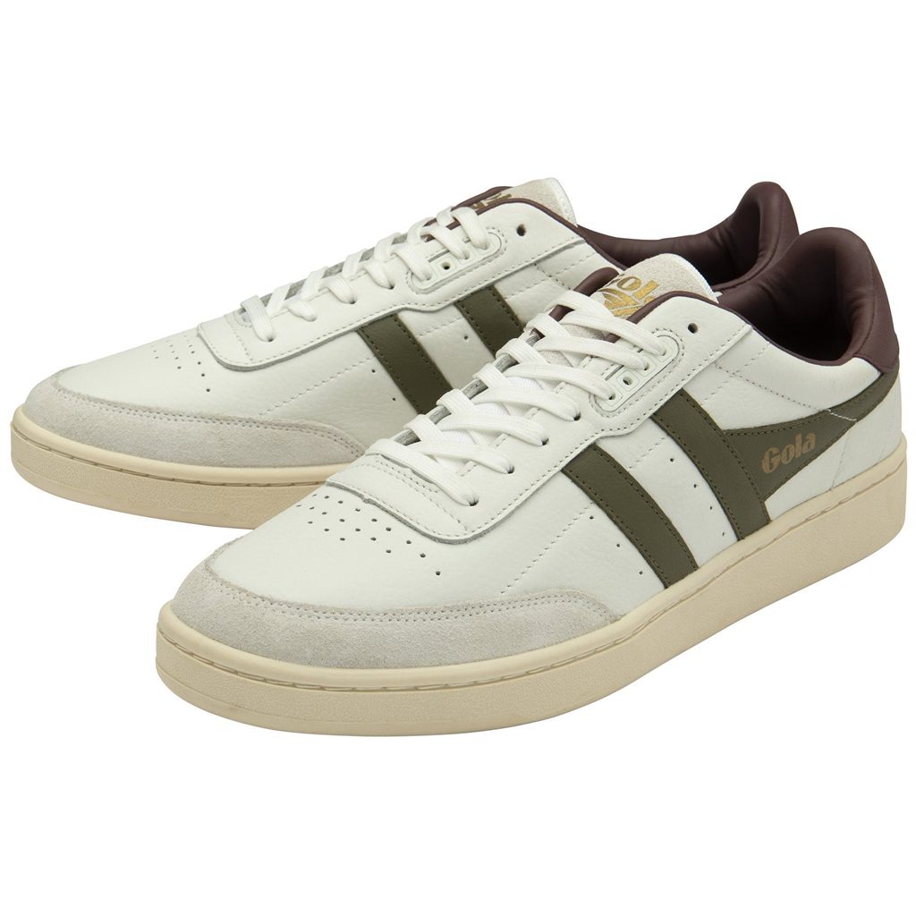 Gola Classics Contact Leather Sneakers Blancos Kaki Vino Mexico | PMF-817369