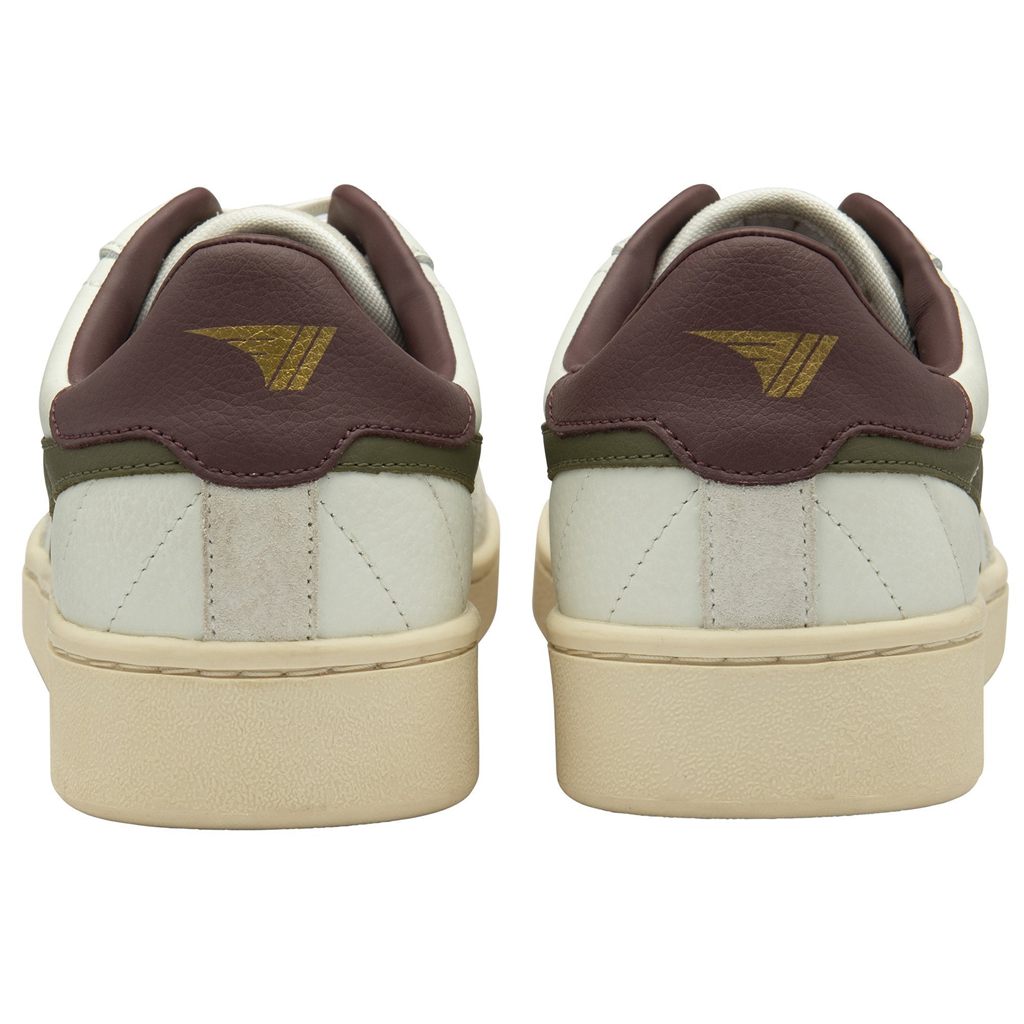 Gola Classics Contact Leather Sneakers Blancos Kaki Vino Mexico | PMF-817369