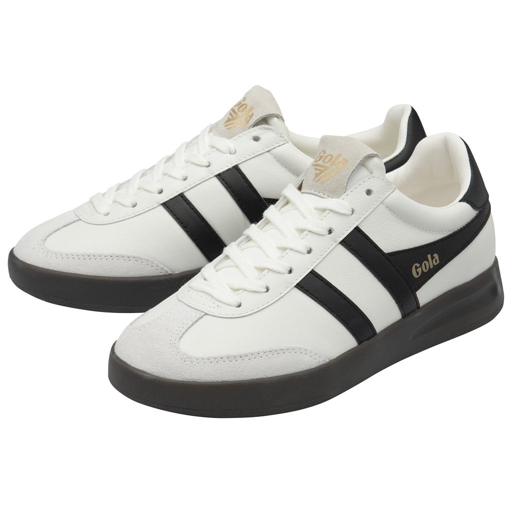 Gola Classics Cyclone Leather Sneakers Blancos Negros Azules Mexico | EHG-016749