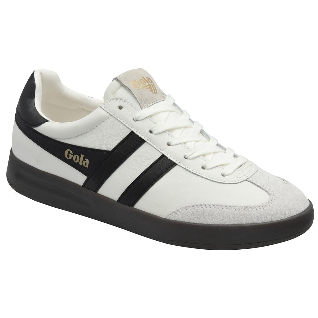 Gola Classics Cyclone Leather Sneakers Blancos Negros Azules Mexico | DJA-680421