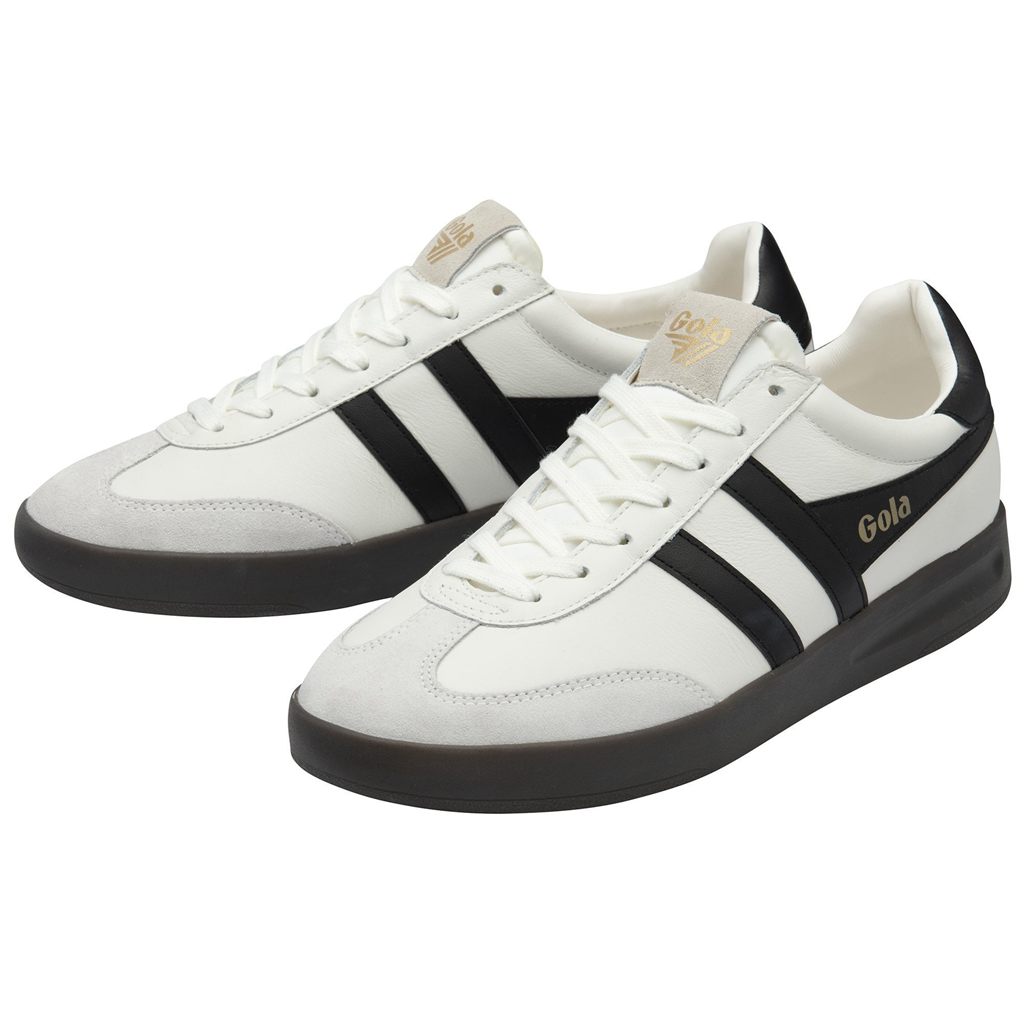 Gola Classics Cyclone Leather Sneakers Blancos Negros Azules Mexico | DJA-680421