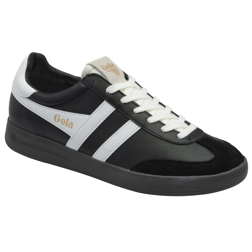 Gola Classics Cyclone Leather Sneakers Negros Blancos Azules Mexico | BHX-809534