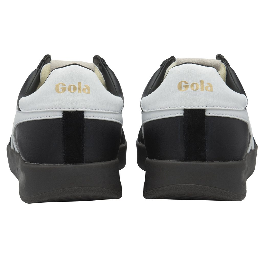 Gola Classics Cyclone Leather Sneakers Negros Blancos Azules Mexico | BHX-809534