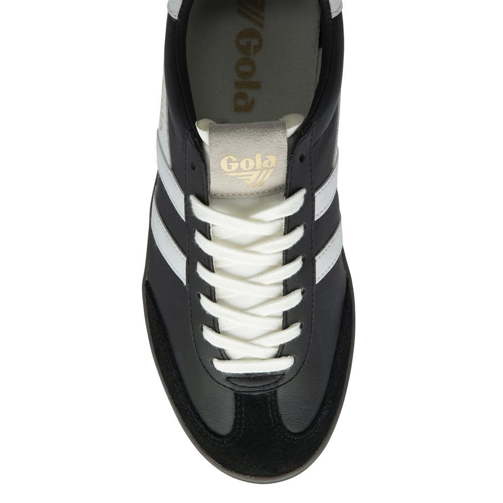 Gola Classics Cyclone Leather Sneakers Negros Blancos Azules Mexico | BHX-809534