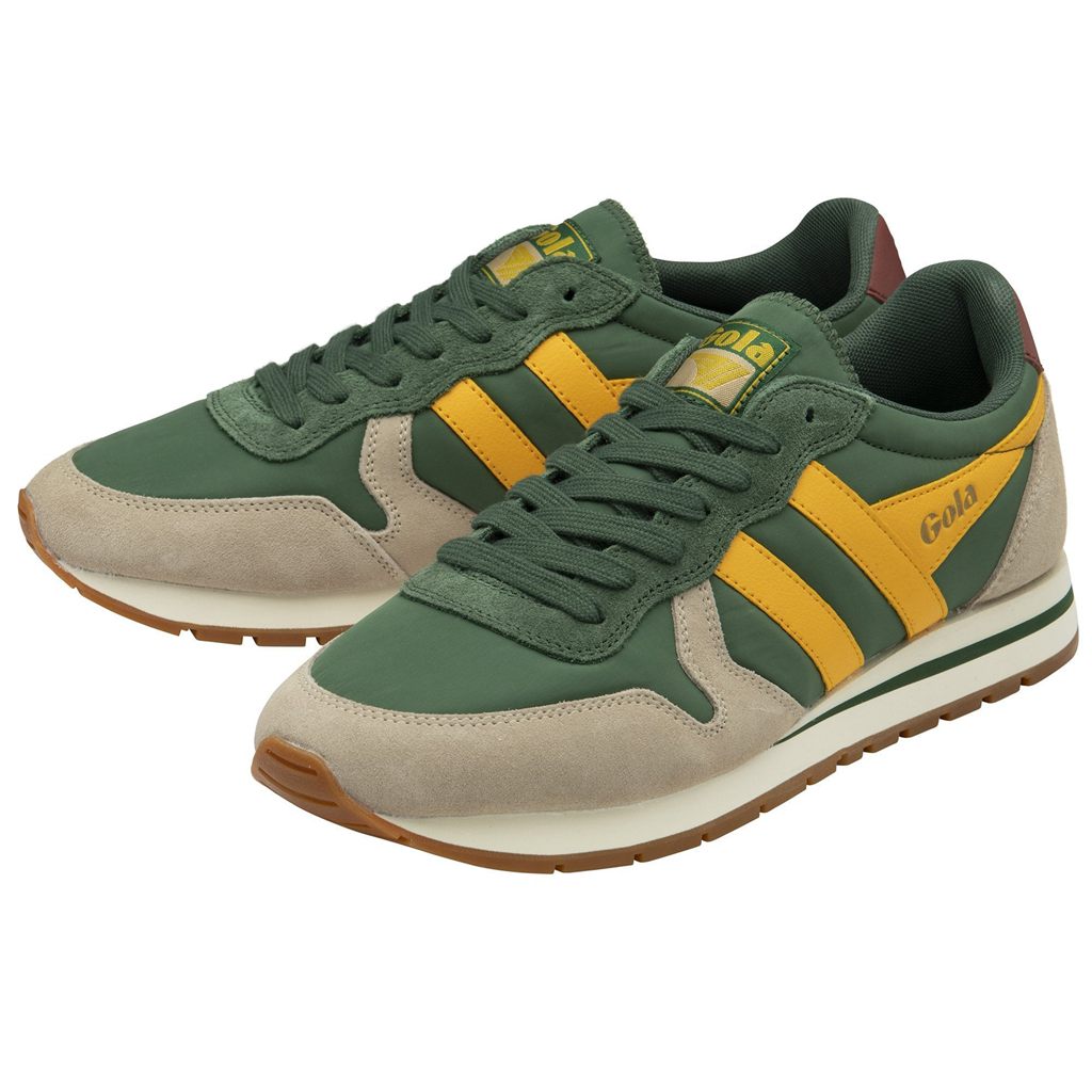 Gola Classics Daytona Chute Sneakers Evergreen Bone Sun Mexico | BLC-387625