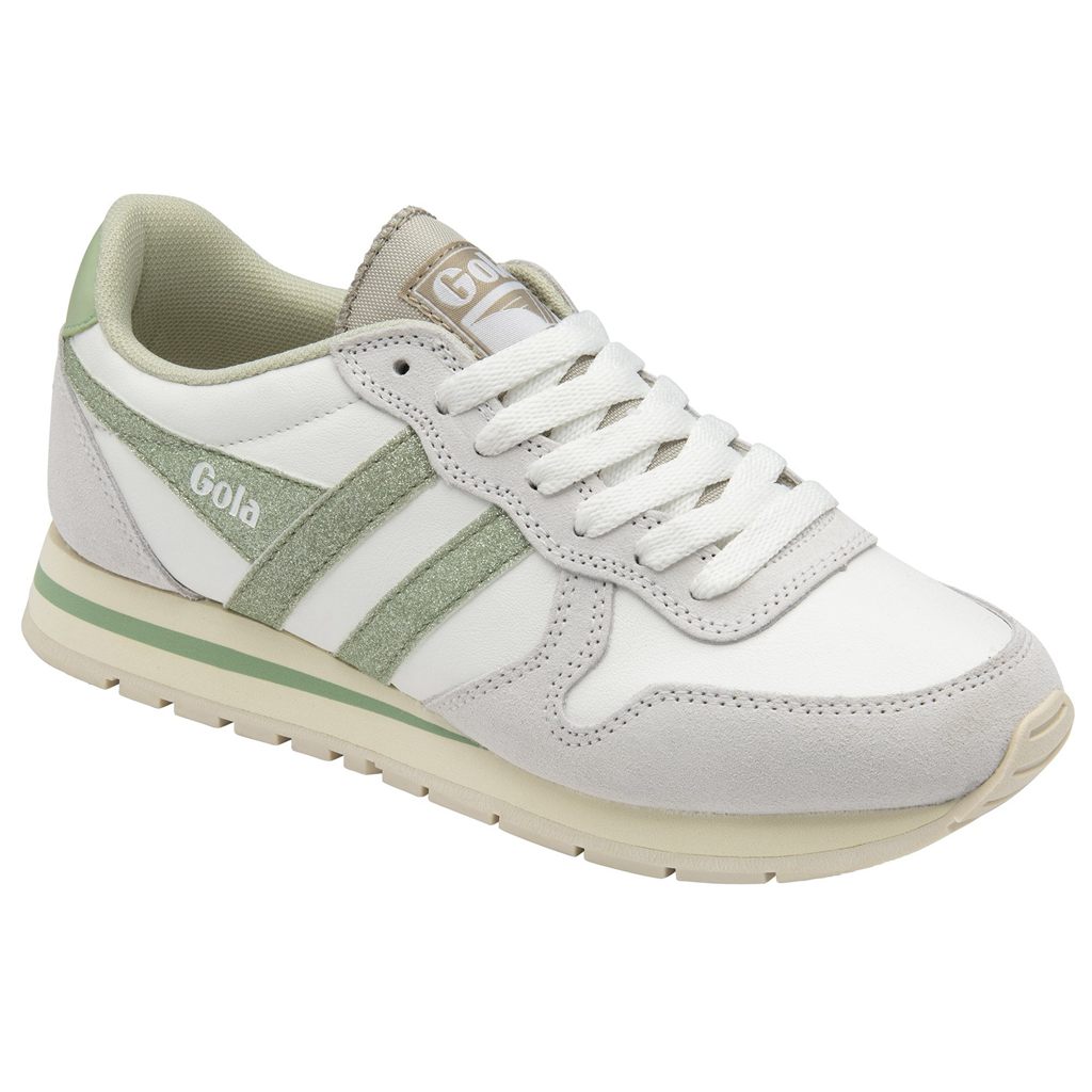 Gola Classics Daytona Glitter Sneakers Blancos Verdes Claro Mexico | JPF-871593