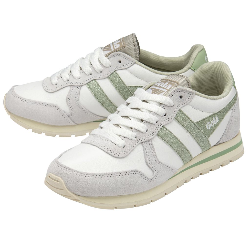 Gola Classics Daytona Glitter Sneakers Blancos Verdes Claro Mexico | JPF-871593