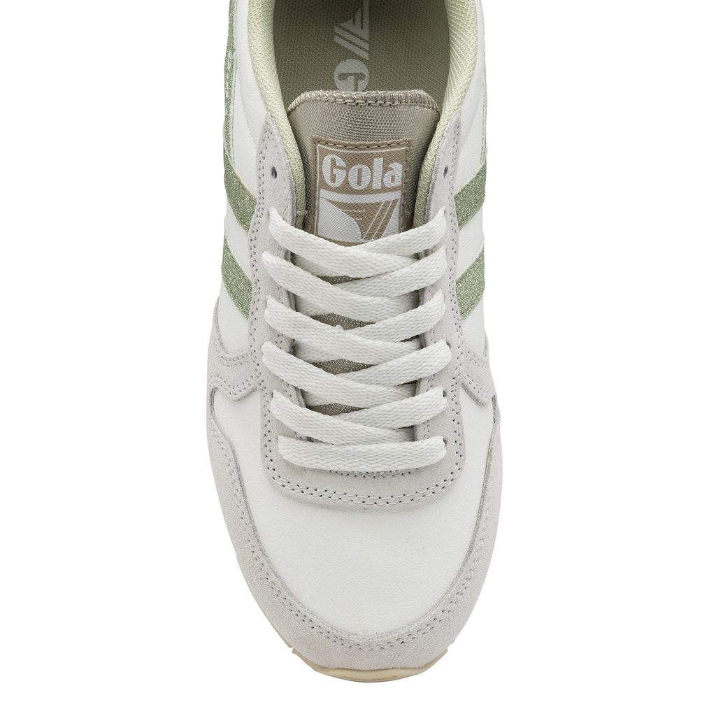 Gola Classics Daytona Glitter Sneakers Blancos Verdes Claro Mexico | JPF-871593