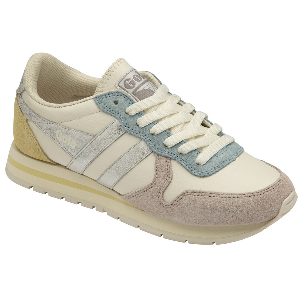 Gola Classics Daytona Quadrant Sneakers Blancos Plateados Azules Mexico | WNC-657430
