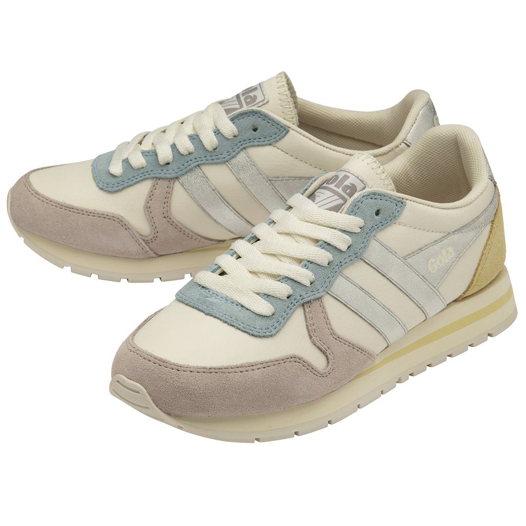 Gola Classics Daytona Quadrant Sneakers Blancos Plateados Azules Mexico | WNC-657430