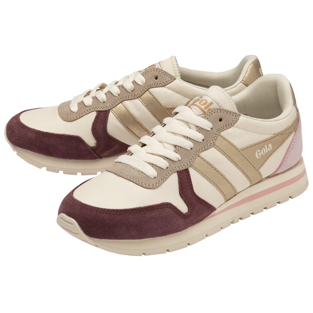Gola Classics Daytona Quadrant Sneakers Blancos Dorados Rosas Mexico | ZSF-286043