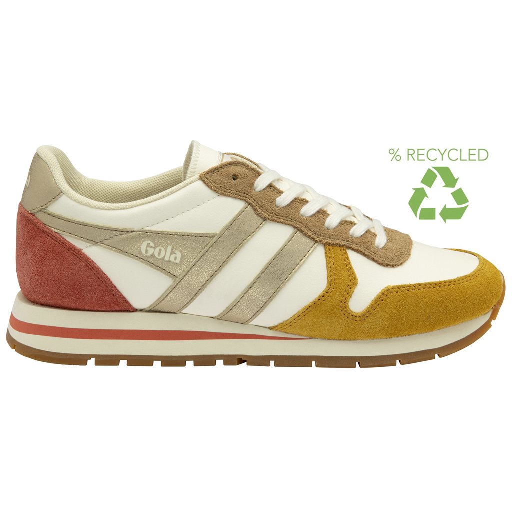 Gola Classics Daytona Quadrant Sneakers Blancos Dorados Mexico | PQZ-860451