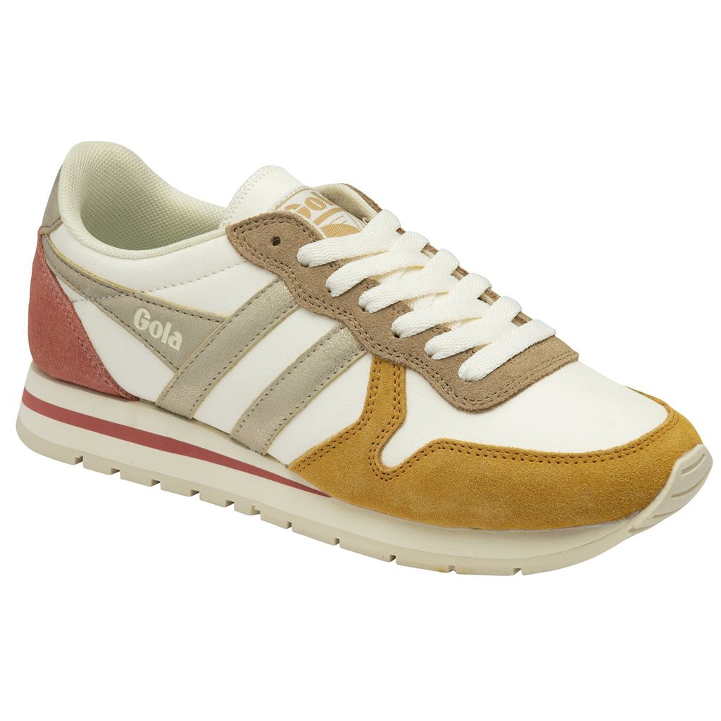 Gola Classics Daytona Quadrant Sneakers Blancos Dorados Mexico | PQZ-860451