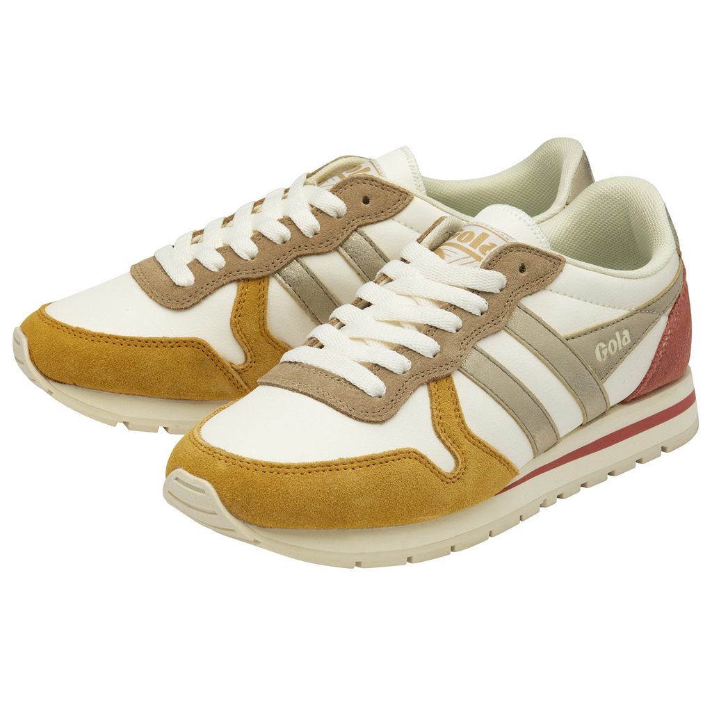 Gola Classics Daytona Quadrant Sneakers Blancos Dorados Mexico | PQZ-860451