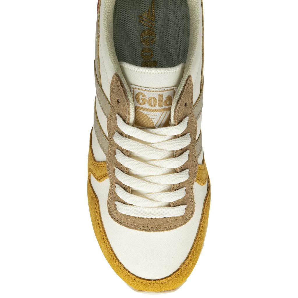 Gola Classics Daytona Quadrant Sneakers Blancos Dorados Mexico | PQZ-860451