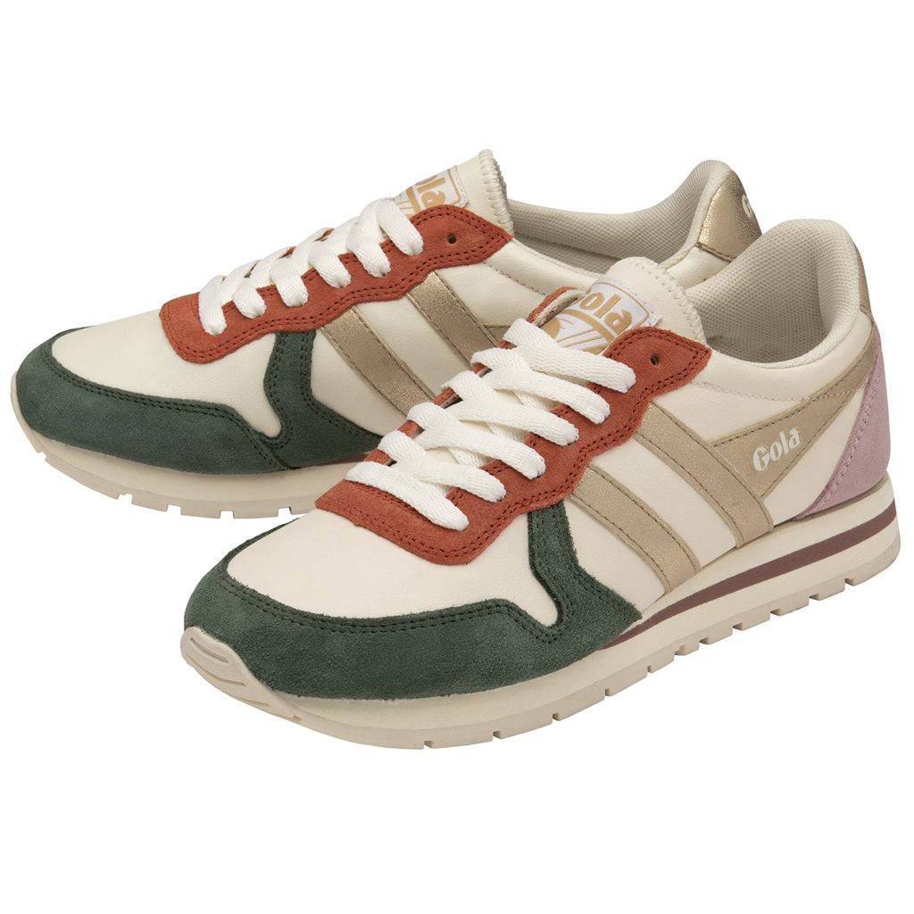 Gola Classics Daytona Quadrant Sneakers Blancos Dorados Rosas Mexico | ROJ-723045