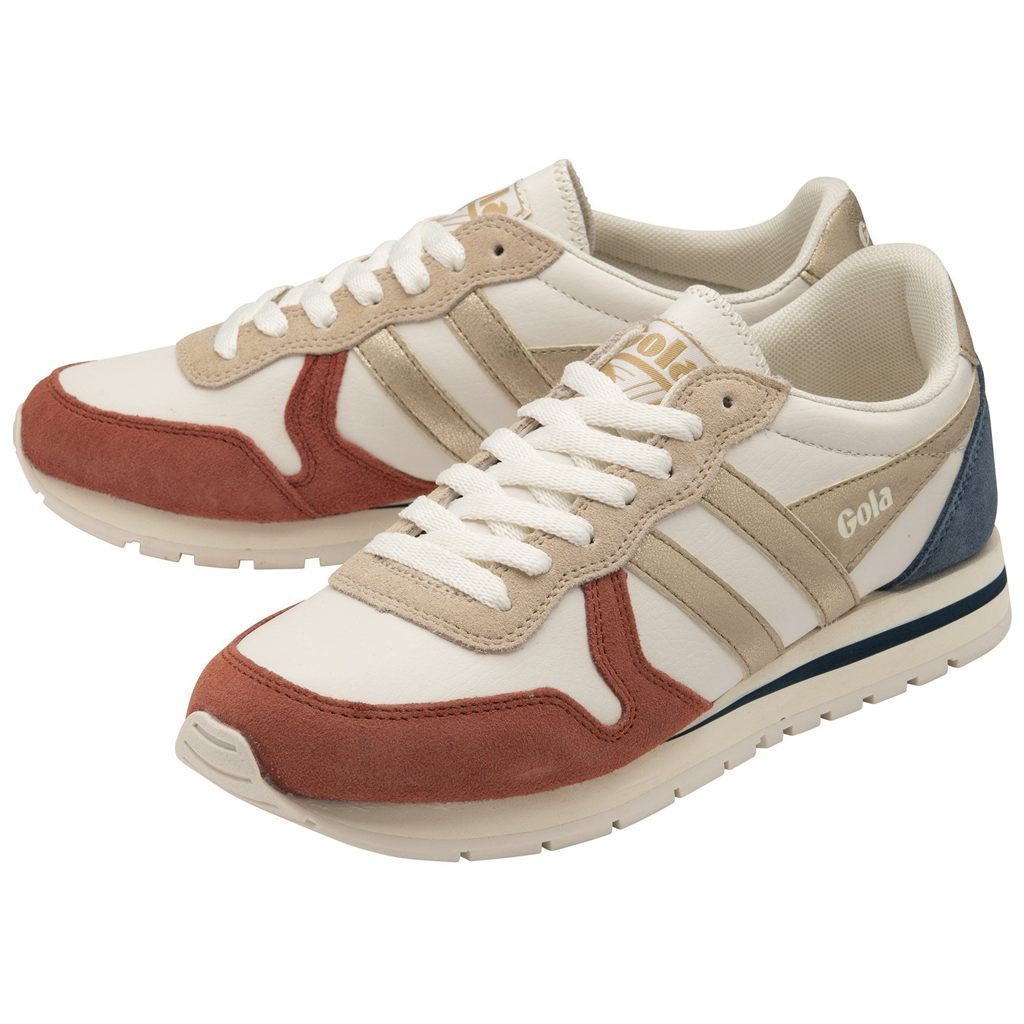 Gola Classics Daytona Quadrant Sneakers Blancos Naranjas Dorados Mexico | PTK-342875