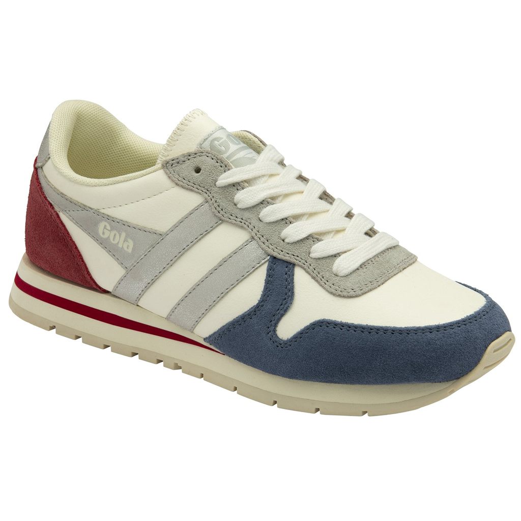 Gola Classics Daytona Quadrant Sneakers Blancos Plateados Rojos Oscuro Mexico | HPU-951324