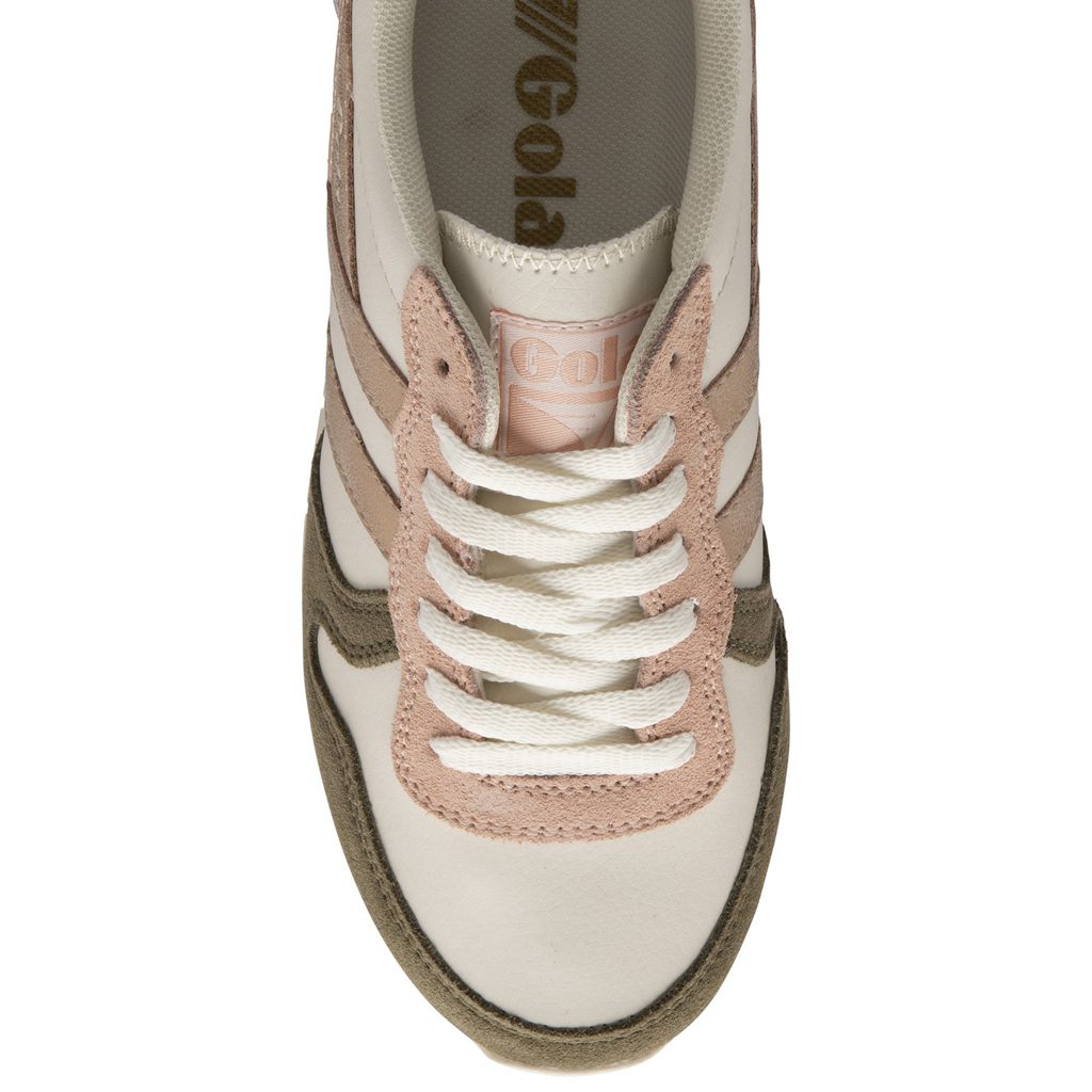 Gola Classics Daytona Quadrant Sneakers Blancos Kaki Rosas Dorados Mexico | VEQ-398501