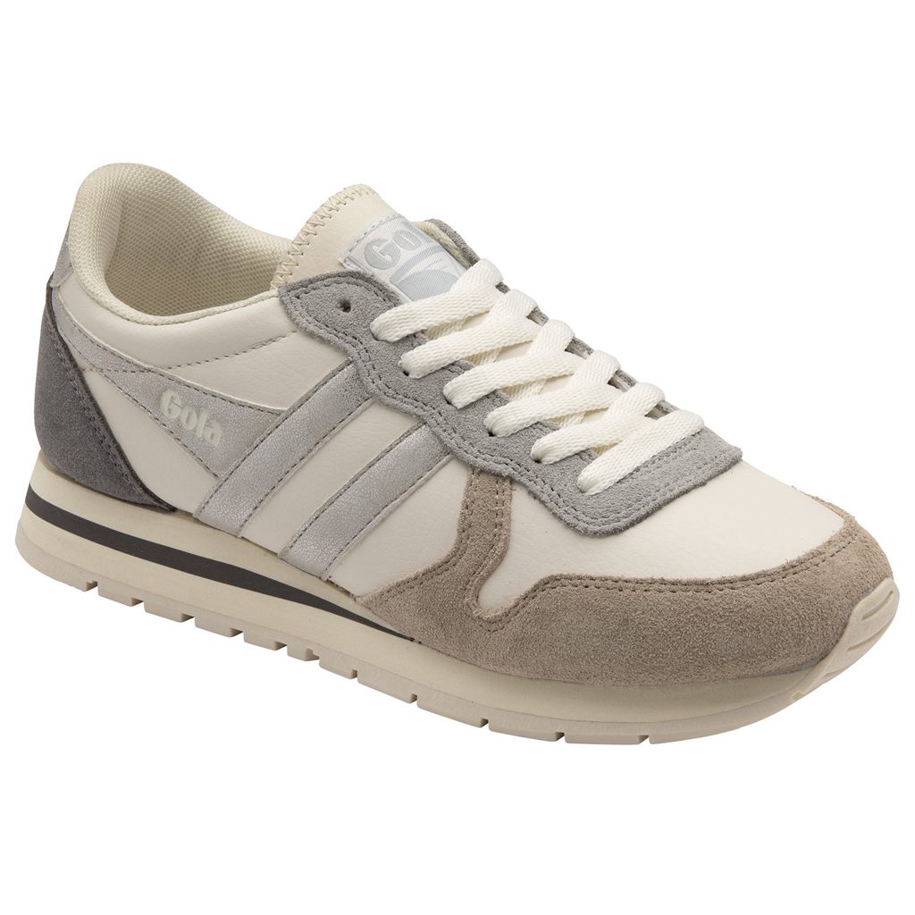 Gola Classics Daytona Quadrant Sneakers Blancos Grises Plateados Mexico | EIQ-426859