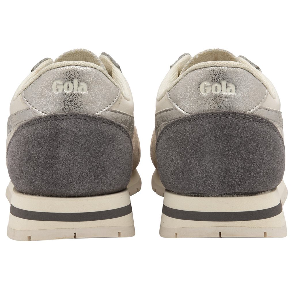 Gola Classics Daytona Quadrant Sneakers Blancos Grises Plateados Mexico | EIQ-426859