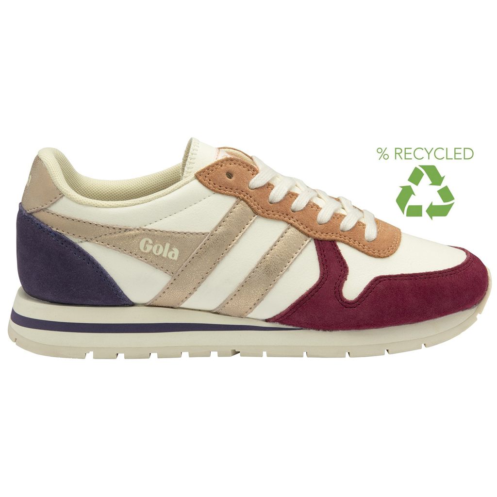 Gola Classics Daytona Quadrant Sneakers Blancos Rosas Dorados Mexico | XUJ-109852