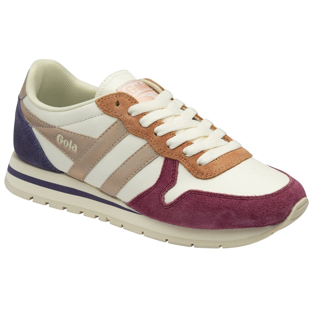 Gola Classics Daytona Quadrant Sneakers Blancos Rosas Dorados Mexico | XUJ-109852