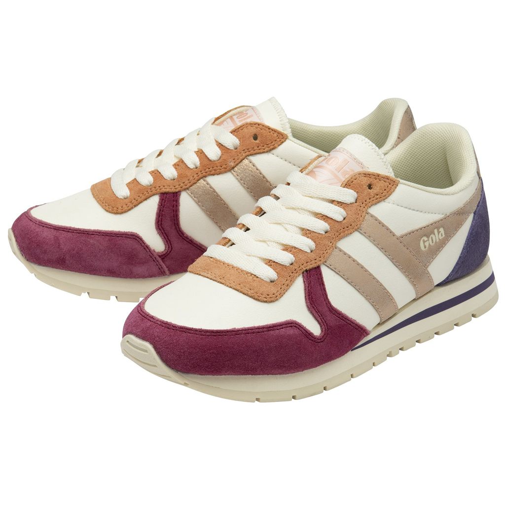 Gola Classics Daytona Quadrant Sneakers Blancos Rosas Dorados Mexico | XUJ-109852