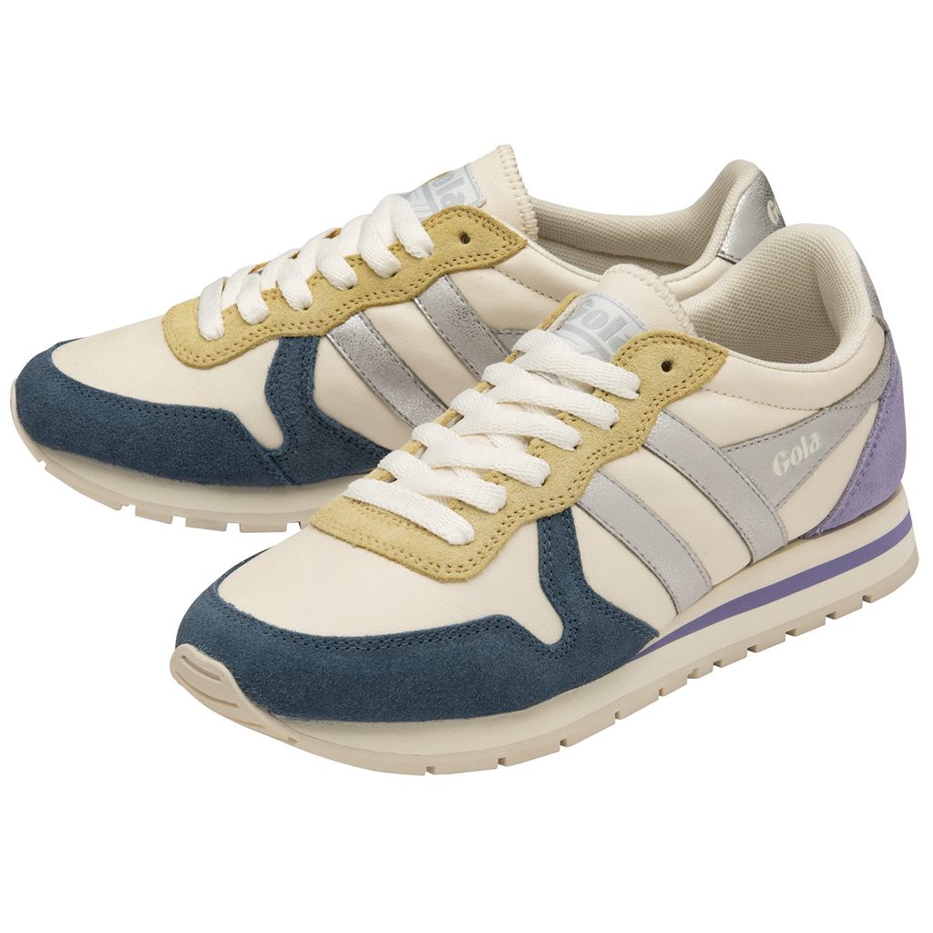 Gola Classics Daytona Quadrant Sneakers Blancos Plateados Lavanda Mexico | UEX-398647