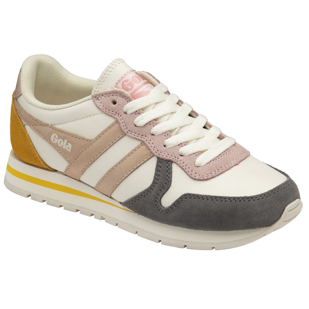 Gola Classics Daytona Quadrant Sneakers Blancos Rosas Dorados Mexico | OQC-156743