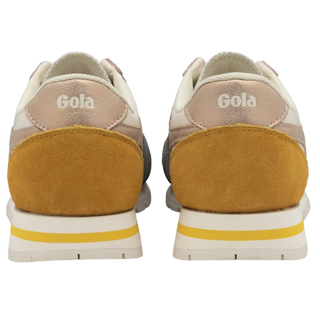 Gola Classics Daytona Quadrant Sneakers Blancos Rosas Dorados Mexico | OQC-156743