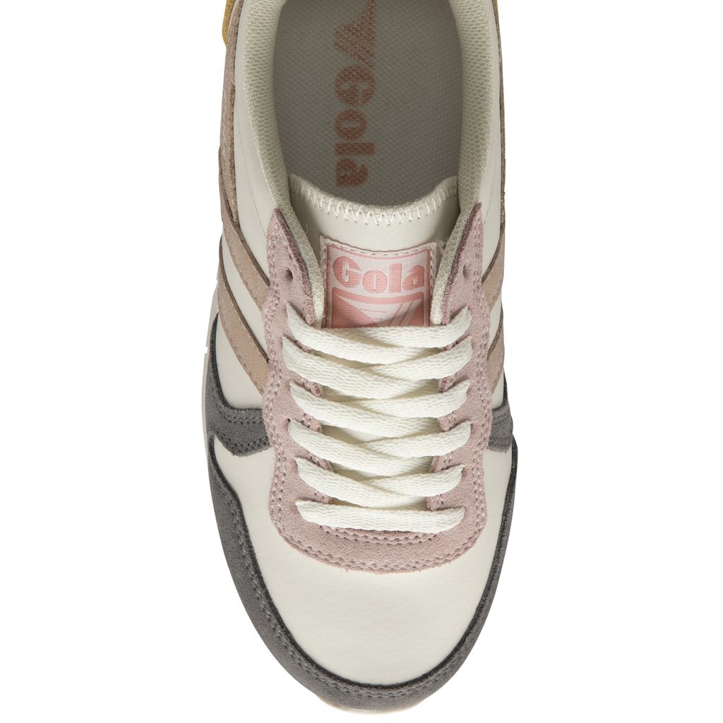Gola Classics Daytona Quadrant Sneakers Blancos Rosas Dorados Mexico | OQC-156743