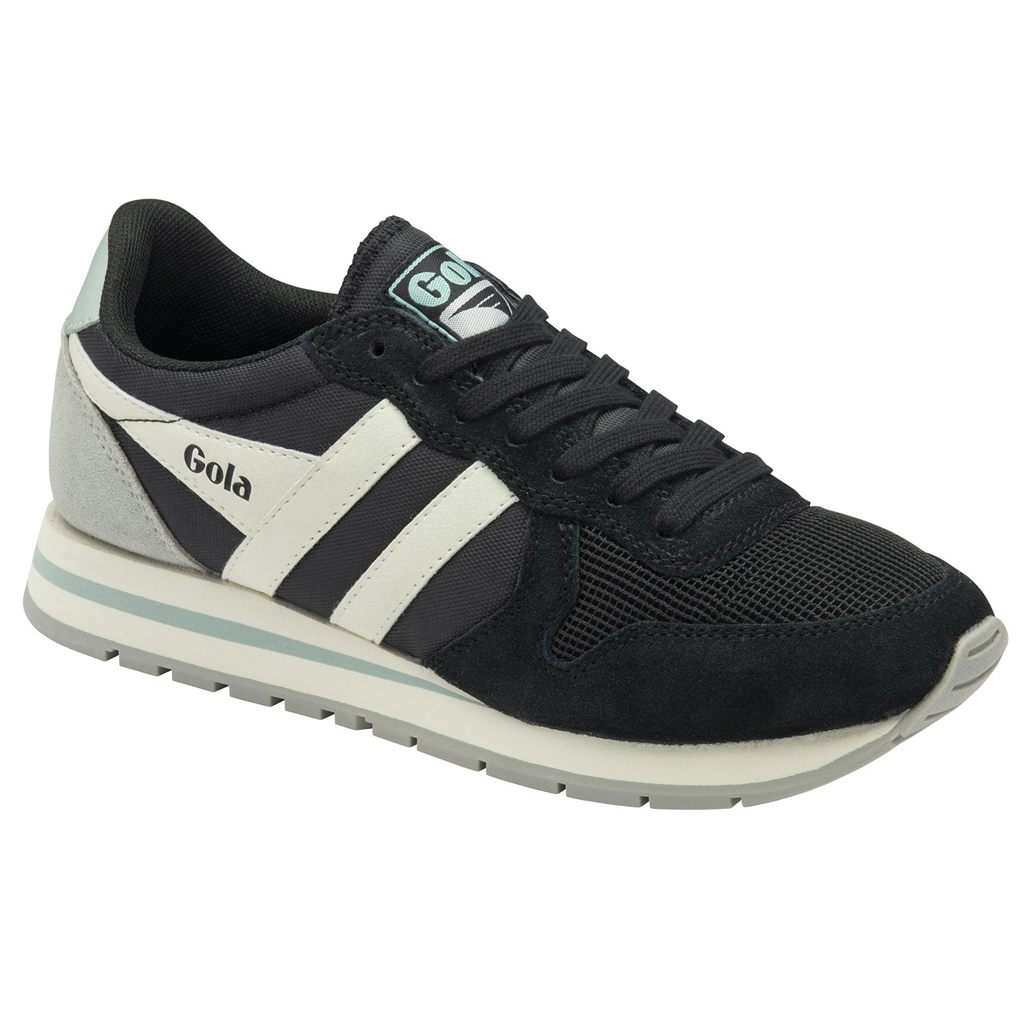 Gola Classics Daytona Sneakers Negros Blancos Mexico | OTI-401756