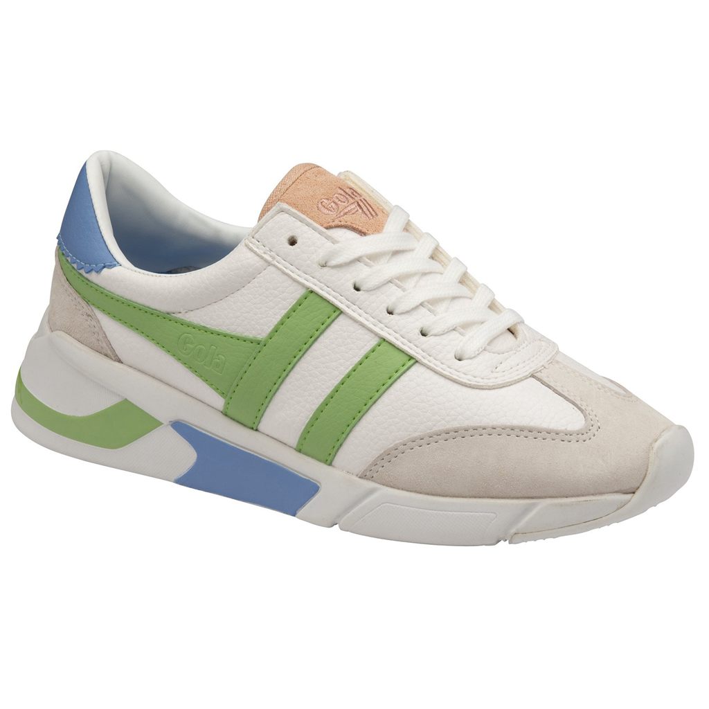 Gola Classics Eclipse California Sneakers Blancos Verdes Azules Mexico | ZCQ-394527