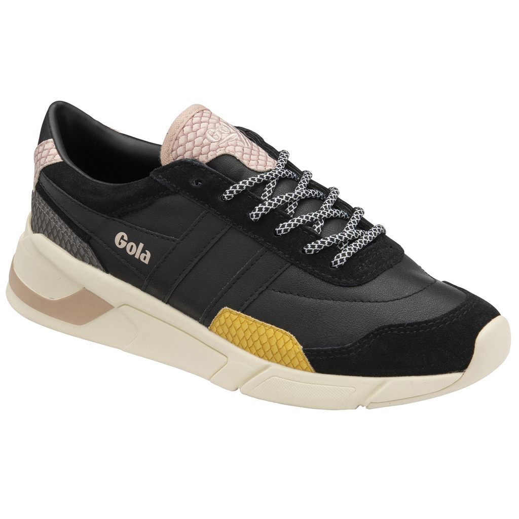 Gola Classics Eclipse Trident Snake Sneakers Negros Rosas Mexico | DPF-540329