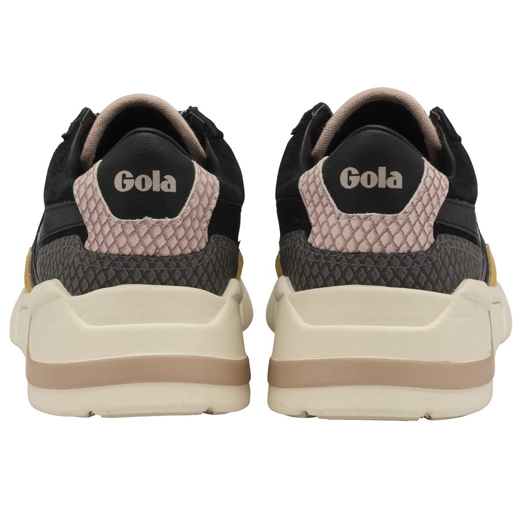 Gola Classics Eclipse Trident Snake Sneakers Negros Rosas Mexico | DPF-540329