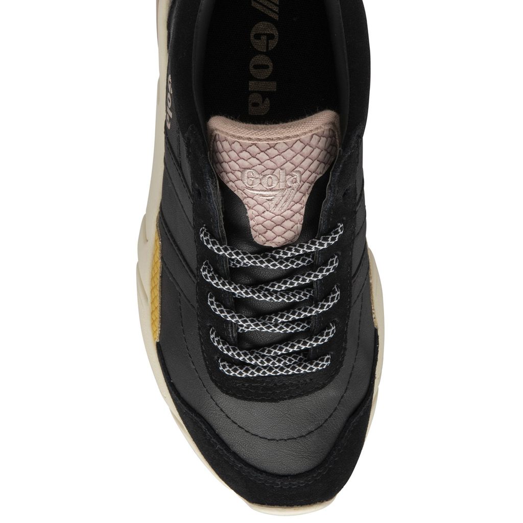 Gola Classics Eclipse Trident Snake Sneakers Negros Rosas Mexico | DPF-540329