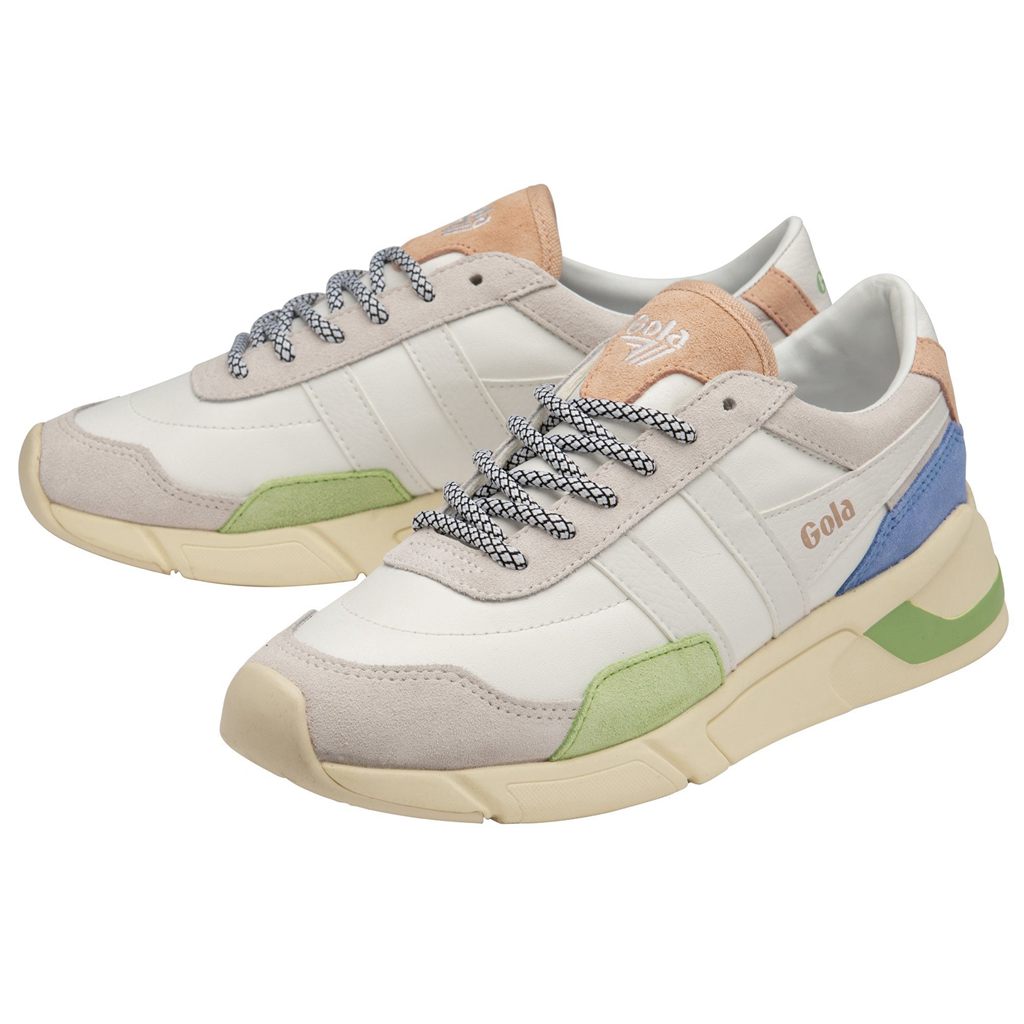 Gola Classics Eclipse Trident Sneakers Blancos Verdes Azules Mexico | CFB-138259