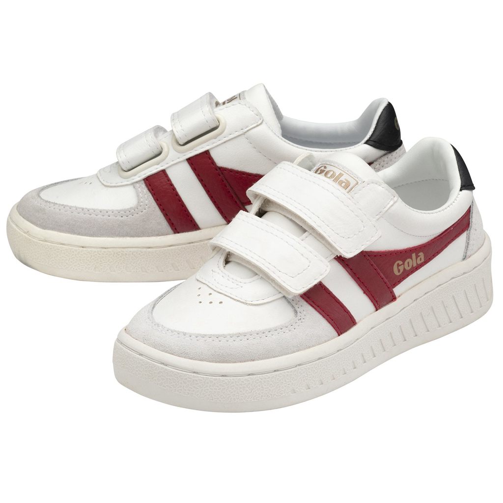 Gola Classics Grandslam Classic Strap Sneakers Blancos Rojos Oscuro Negros Mexico | HSZ-468031