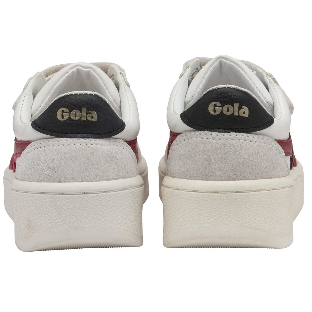 Gola Classics Grandslam Classic Strap Sneakers Blancos Rojos Oscuro Negros Mexico | HSZ-468031
