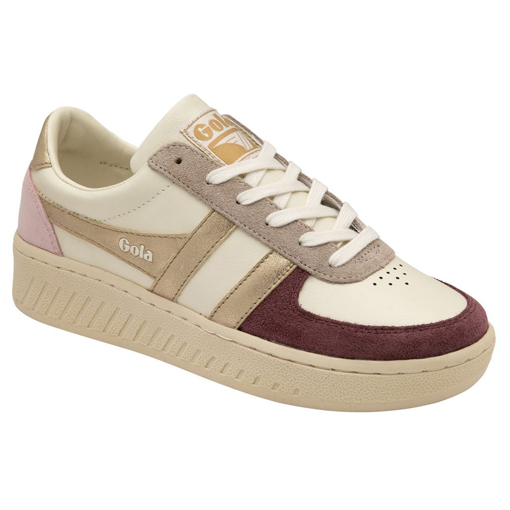 Gola Classics Grandslam Quadrant Sneakers Blancos Dorados Rosas Mexico | VSG-638057