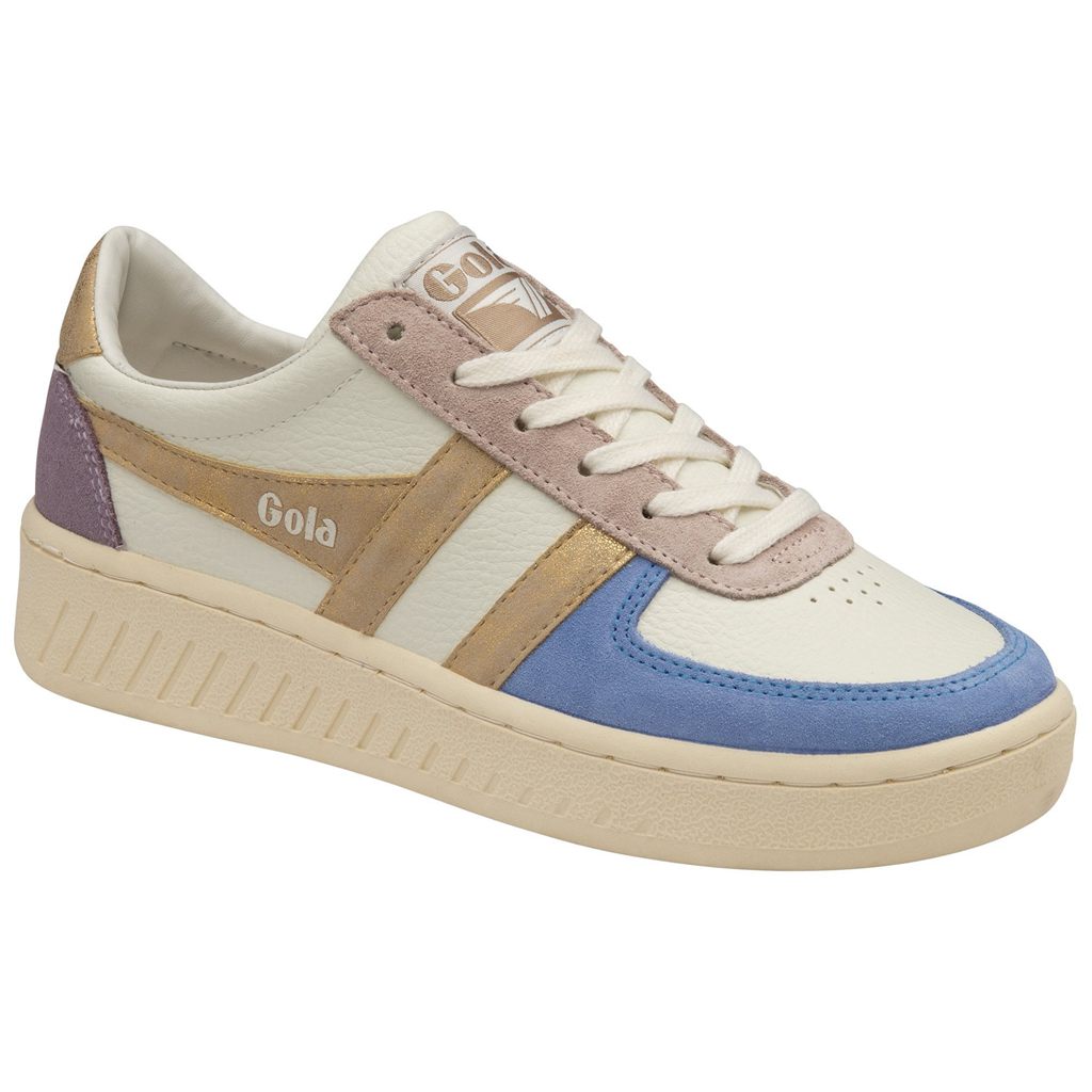 Gola Classics Grandslam Quadrant Sneakers Blancos Azules Dorados Mexico | UAT-021657