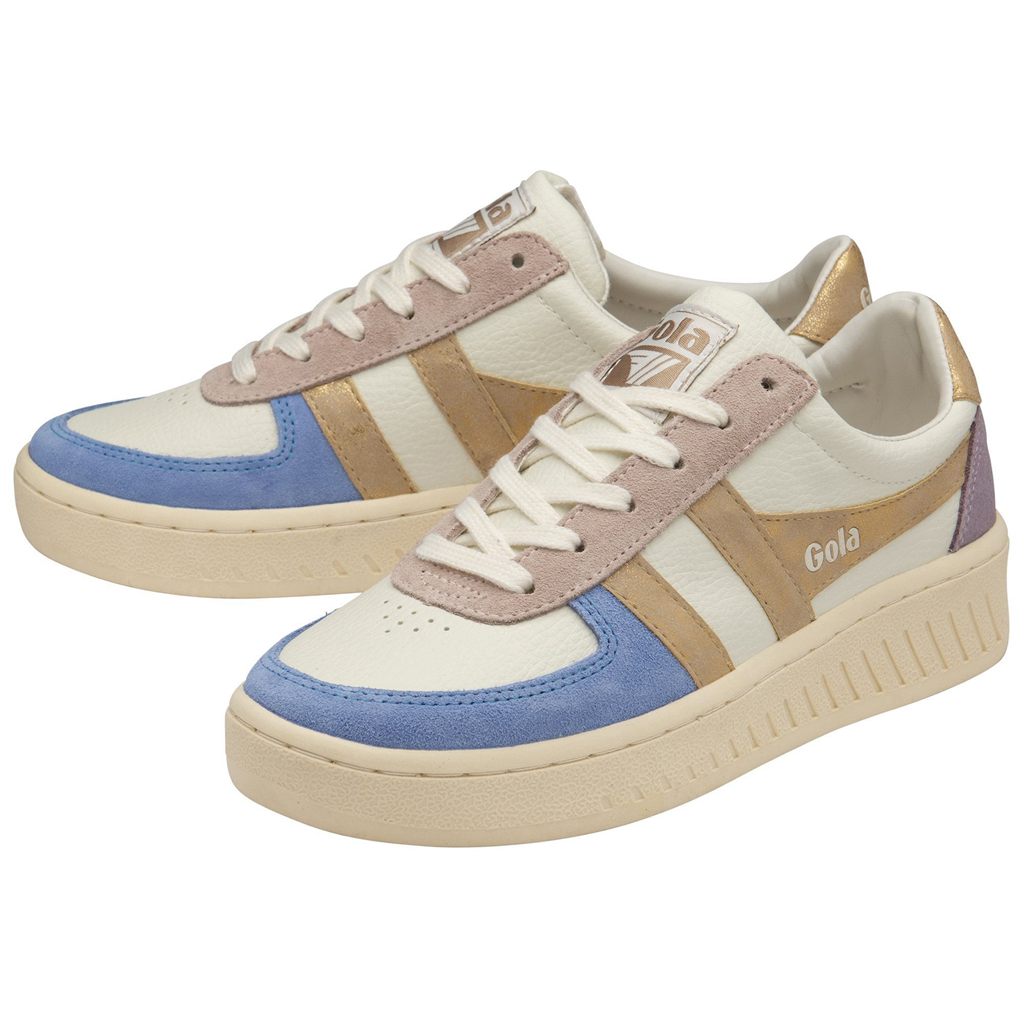 Gola Classics Grandslam Quadrant Sneakers Blancos Azules Dorados Mexico | UAT-021657