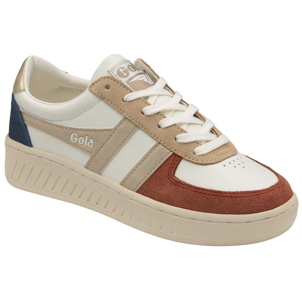 Gola Classics Grandslam Quadrant Sneakers Blancos Naranjas Dorados Mexico | UVE-598420