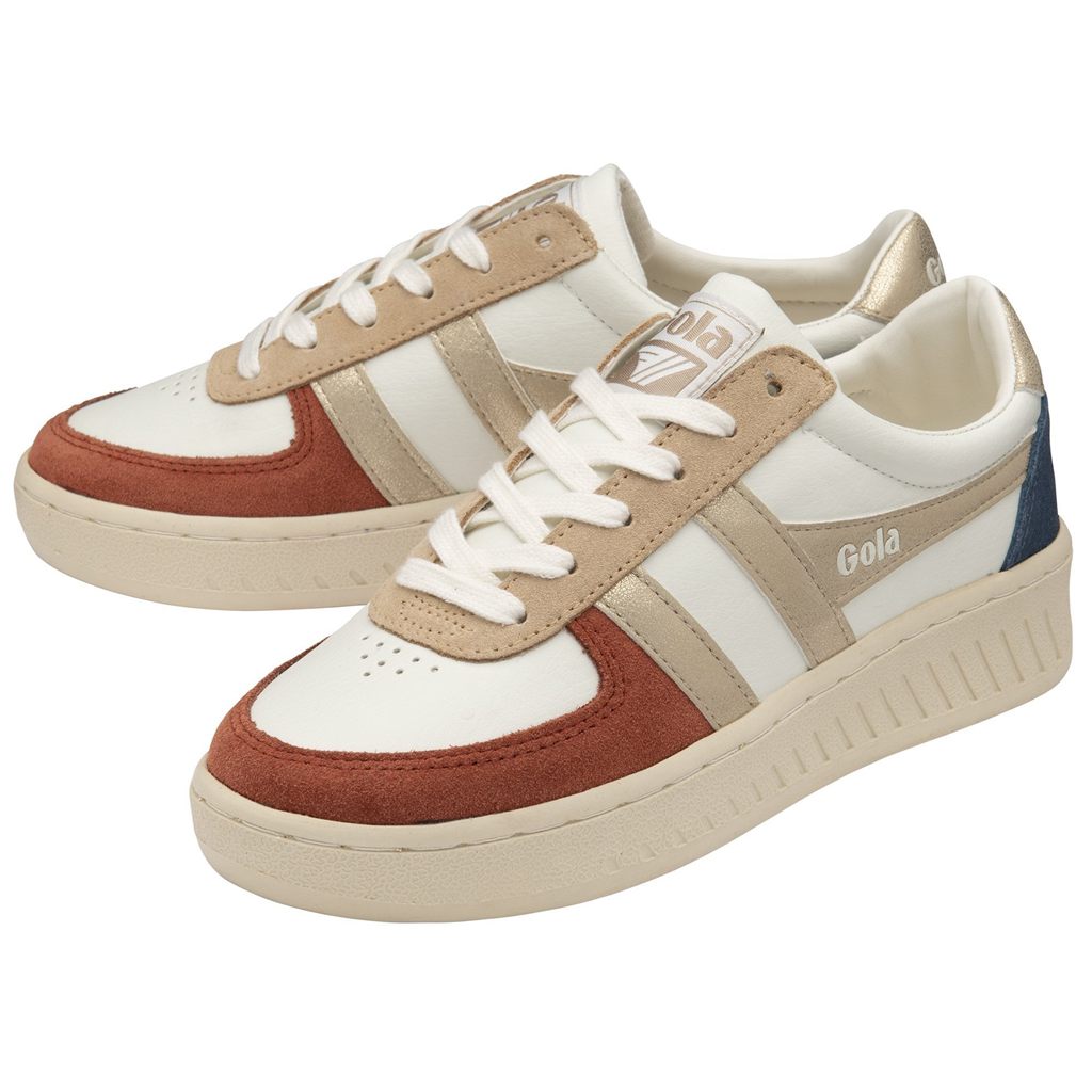 Gola Classics Grandslam Quadrant Sneakers Blancos Naranjas Dorados Mexico | UVE-598420